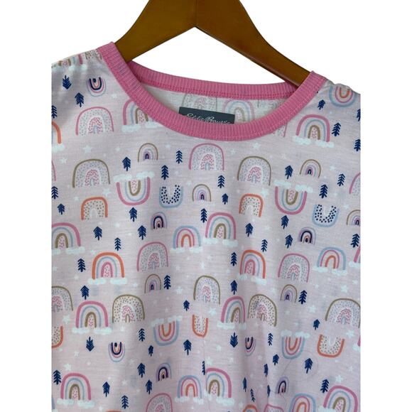Eddie Bauer Sleep Top Girls Large Pink Sleepwear Pajama Rainbow Arrow Lounge - Picture 2 of 8